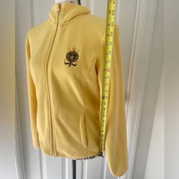 Y2K 90’s Lauren Ralph Lauren Fleece Jacket Lyon Crest Crown Embroidered Sz M - Picture 7 of 15